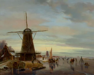 Skaters on a Frozen Waterway